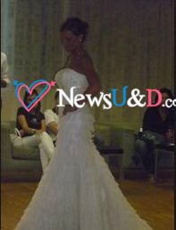 tara gabrieletto in abito da sposa